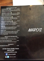 Maro's menu