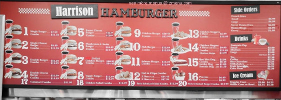 Harrison Hamburgers menu