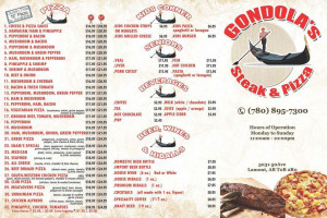 Gondola's Steak Pizza menu