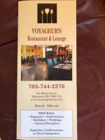 Voyageur 's family restaurant menu