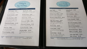 Tilly's By The Bay Cafe Bakery menu