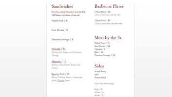 Skinny's Smoke House menu