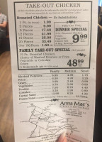 Anna Mae's Bakery & Restaurant menu