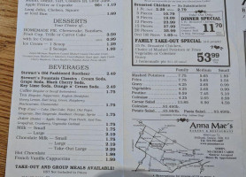 Anna Mae's Bakery & Restaurant menu