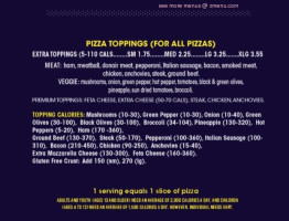 Milano Pizza menu