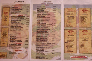 Paradis D'asie menu