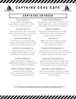 Captains Cove Cafe Carte