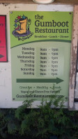 Gumboot Restaurant menu