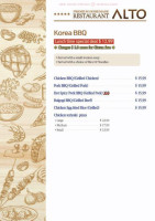 Alto Restaurant menu