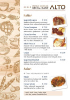 Alto Restaurant menu