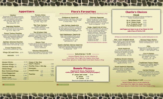 Bonnie Prince Beverage Room menu