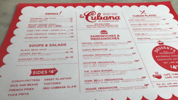 La Cubana menu