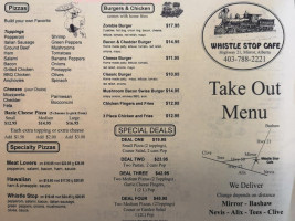 Whistle Stop Cafe menu