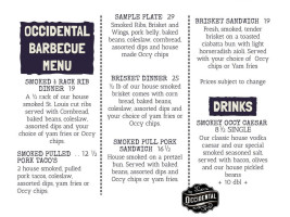 The Occidental menu