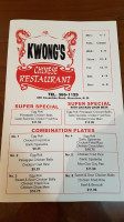 Kwong's Restaurant menu