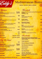 Eddy's Mediterranean Bistro menu