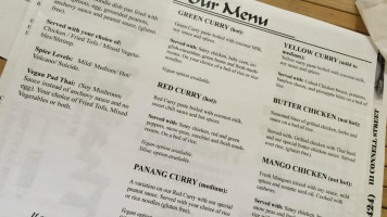 Thai Hut menu