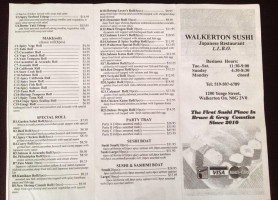 Walkerton Sushi menu