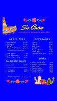 Su Casa Authentic Mexican Kitchen menu