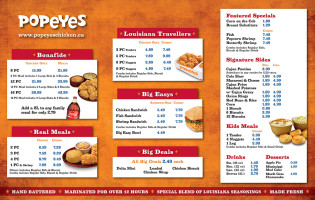 Popeyes Louisiana Kitchen menu