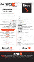 The Boot Social Pizzeria menu