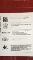 Hero Certified Burgers menu