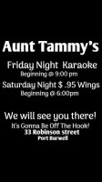 Auntie Tammy's Pizza menu