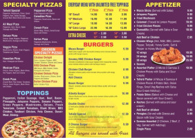 Tofield Pizza & Donair menu