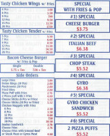 Riverside menu