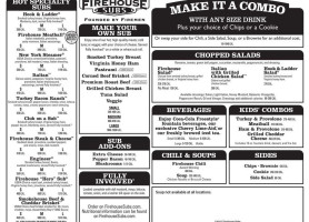 Firehouse Subs menu