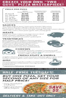 Two Guys And A Pizza Place menu