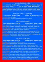 Top Dog Pizza menu