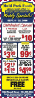 Multi Pack Deli Foods menu