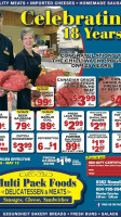 Multi Pack Deli Foods menu