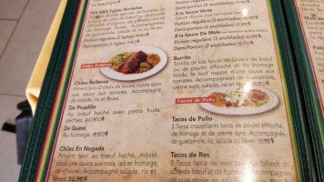 La Guadalupe Mexicaine menu