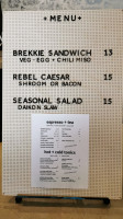 Rebel Remedy menu