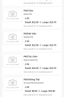 Pho 5 Star Vietnamese Cuisine menu