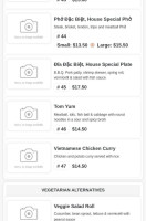 Pho 5 Star Vietnamese Cuisine menu