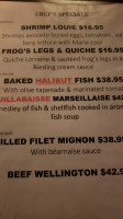 Henry's Kitchen menu