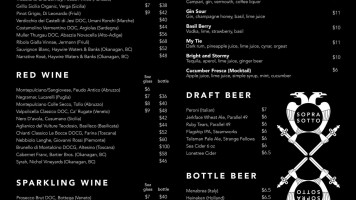 Sopra Sotto Hastings menu