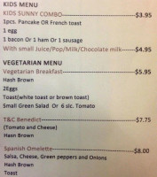 Jim's Cafe menu