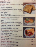 Jim's Cafe menu