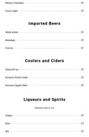 Golden Boot Cafe menu