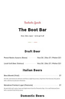 Golden Boot Cafe menu
