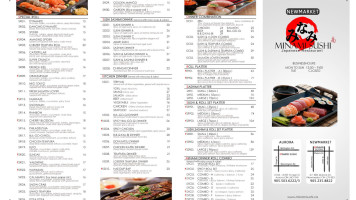Minami Sushi Newmarket menu