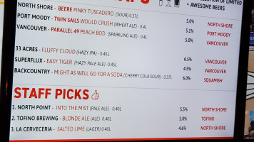 The Village Taphouse menu