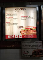 Quiznos menu