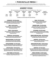 Pizzaville menu