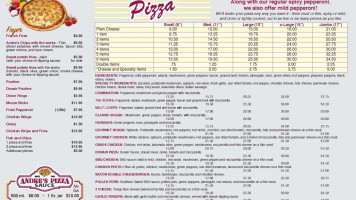Andre's Seats menu