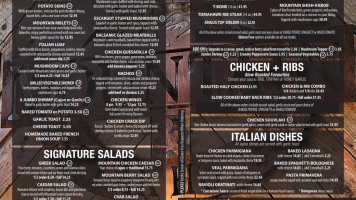 Mountain Pizza Steak House Carta